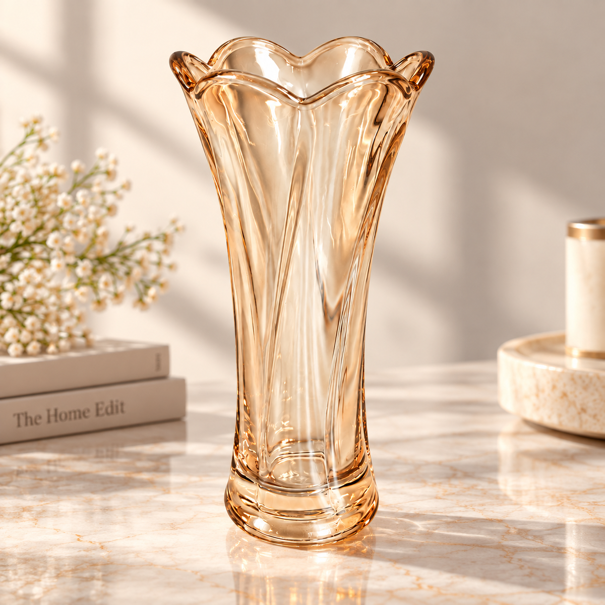 Decorative Glass Vase 90mm – Light Golden