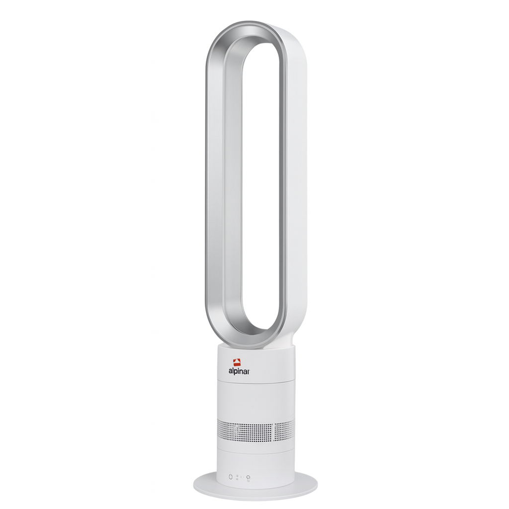 Alpina SF-5000 Electric Bladeless Fan | BLDC Motor, 10-Speed Quiet Cooling with Remote & Timer – 100–140V - Habitt