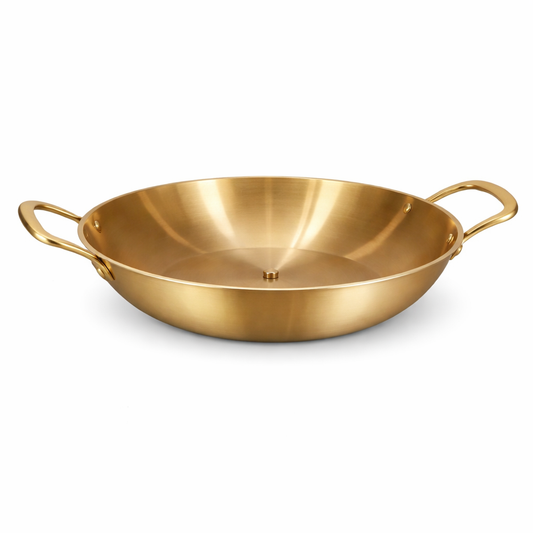 Golden Serving Wok Pan – 22 cm / 24 cm - Habitt