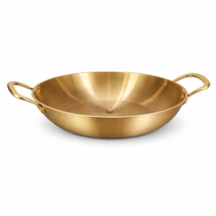Golden Serving Wok Pan – 22 cm / 24 cm - Habitt