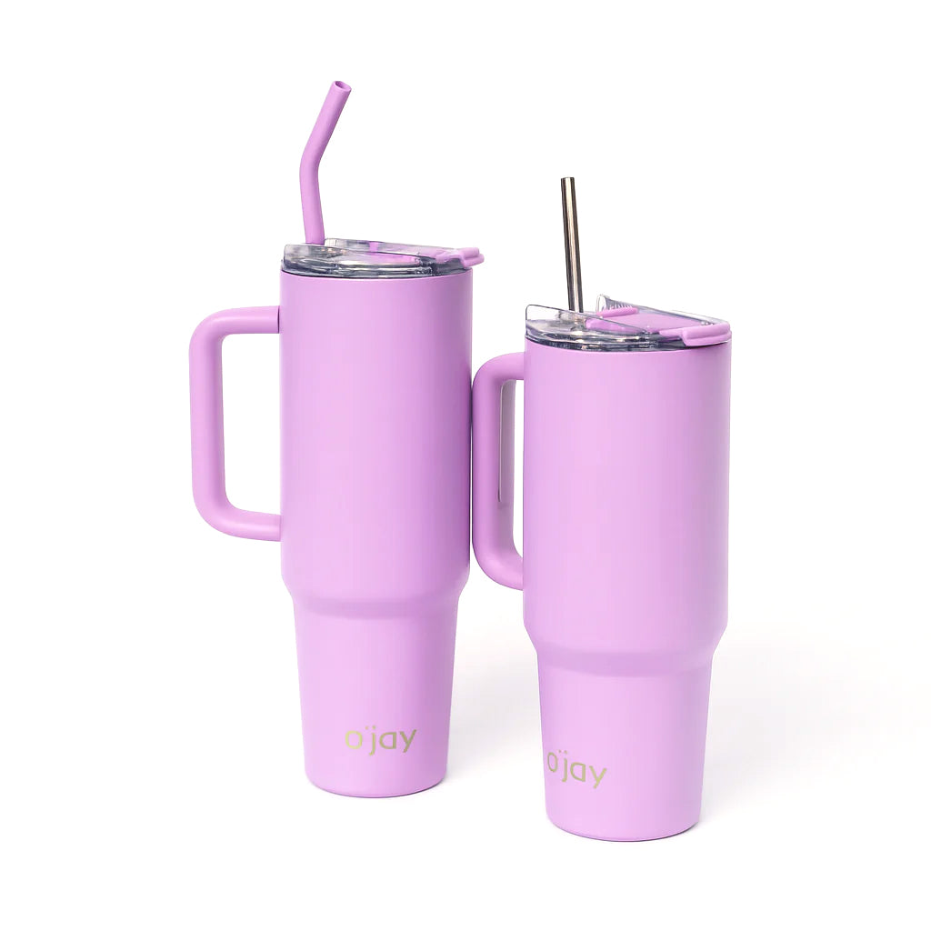 O’jay Matte Lavender Insulated Tumbler with Handle & Straw – 50oz / 40oz – SP17918 - Habitt