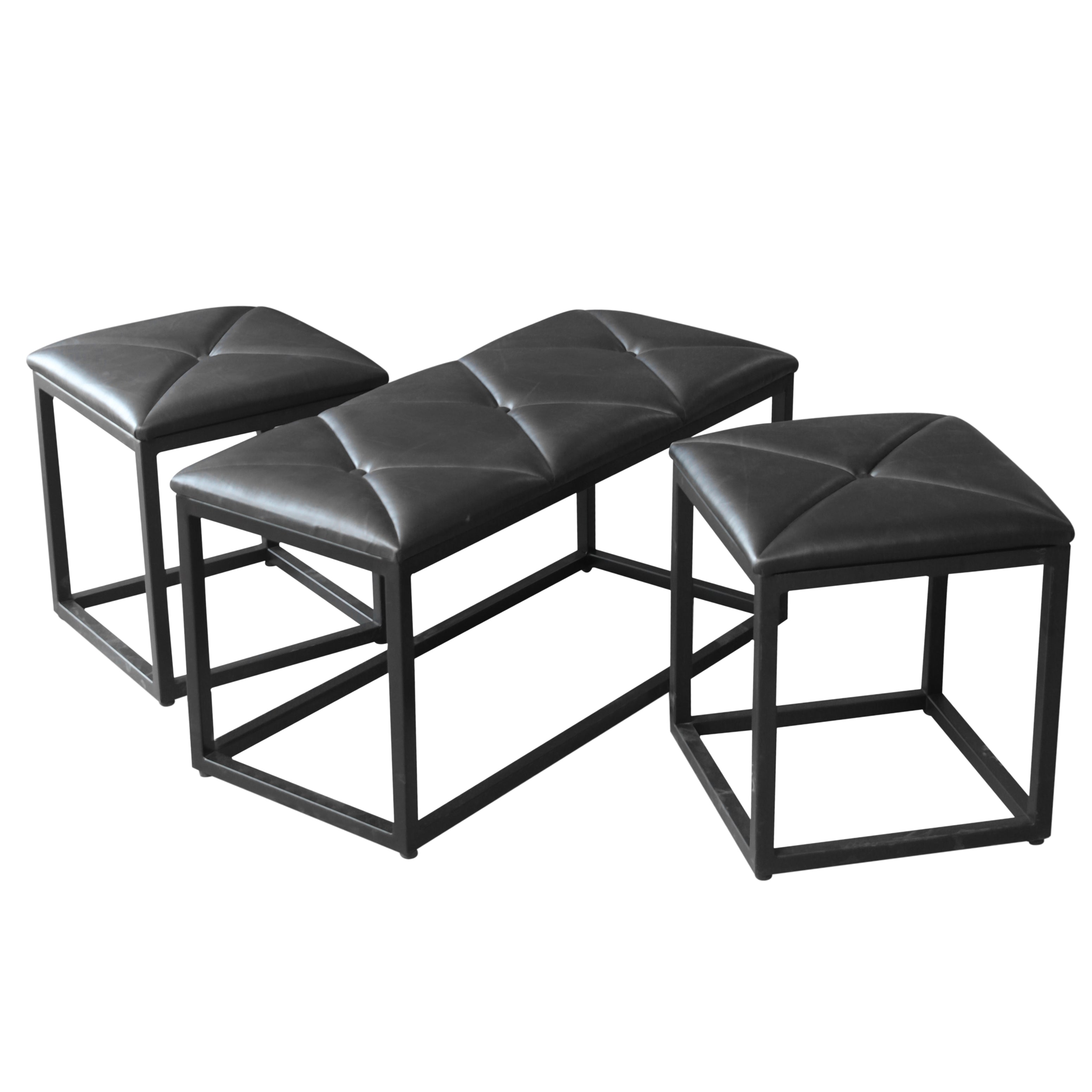 Savior dining with 2 Stool & Bench - Habitt