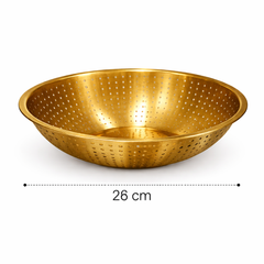 Golden Food Strainer  Stainless Steel Mesh Bowl (23 cm / 26 cm / 29 cm) - Habitt