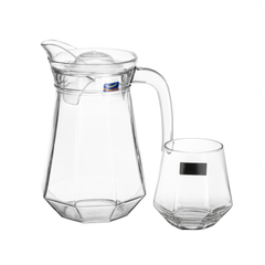 Silver-Tinted 7-Piece Water Set – 1.4 L Jug with 340 ml Glasses (Premium Coloured Glassware) - Habitt