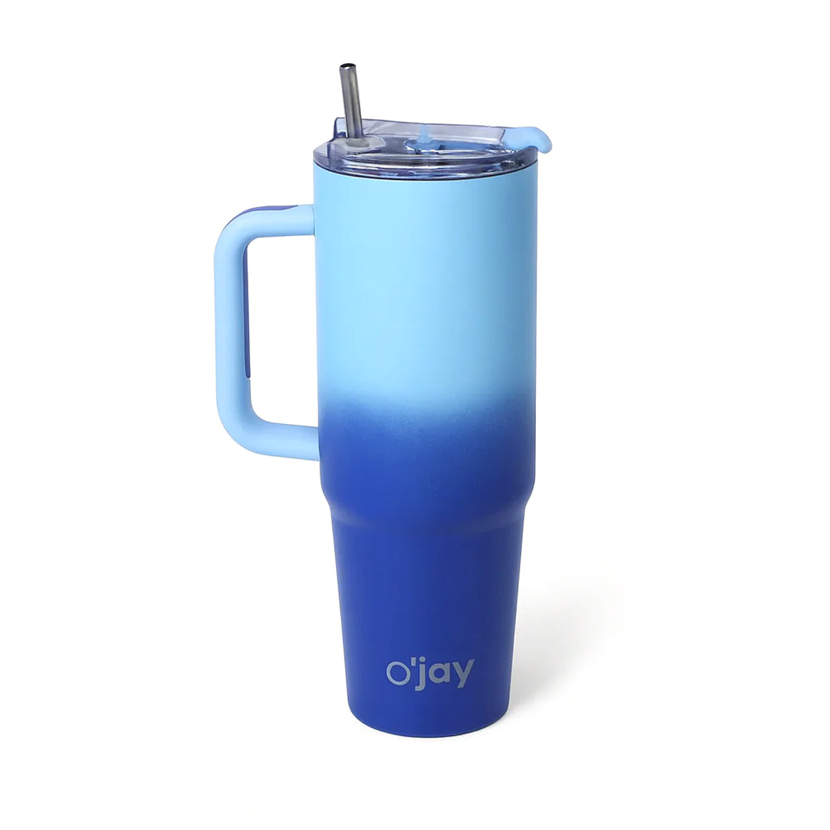O’jay Blue Ombre Insulated Tumbler with Handle & Straw – 50oz – SP17924 - Habitt