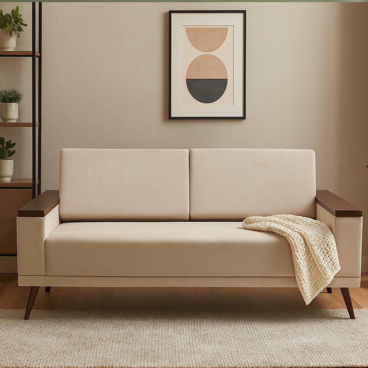 Nimoy X Wooden Arm Sofa - Habitt