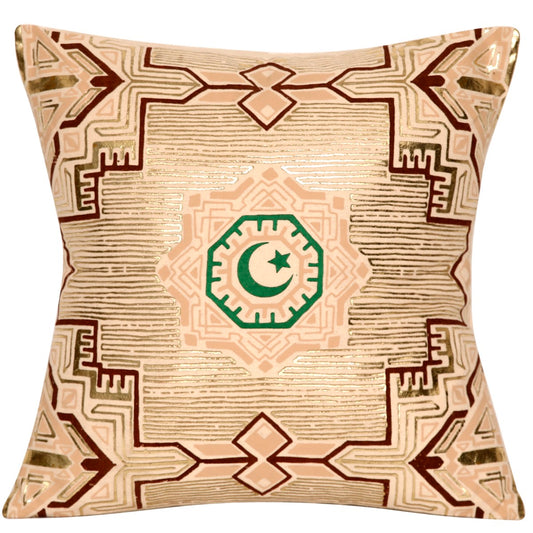 Willow Cushion Cover – Heritage Digital Print Decorative Pillow Case (18 x 18 Inches) - Habitt