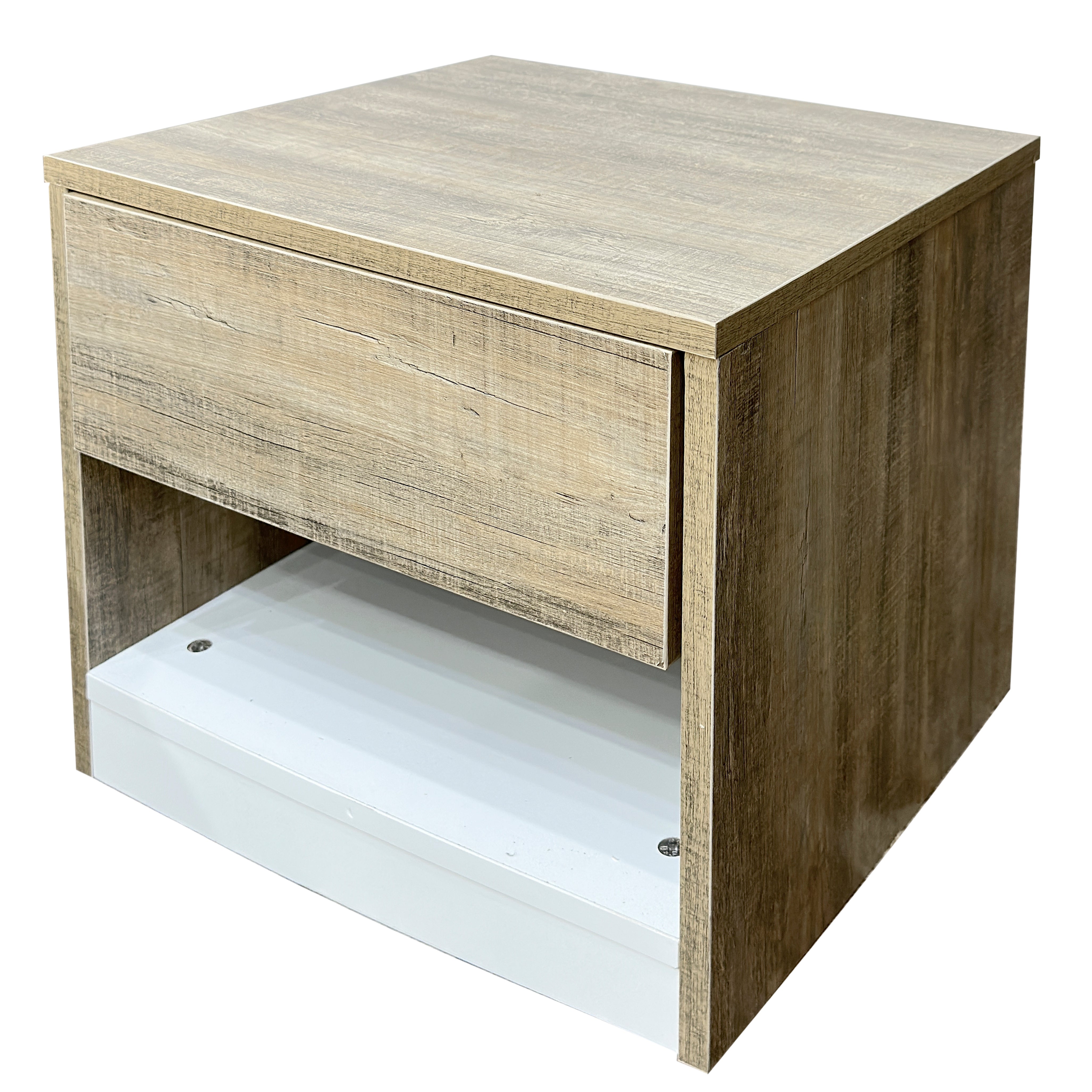 Mike Side Table – Minimalist Wooden Finish with Storage Shelf - Habitt