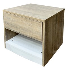 Mike Side Table – Minimalist Wooden Finish with Storage Shelf - Habitt