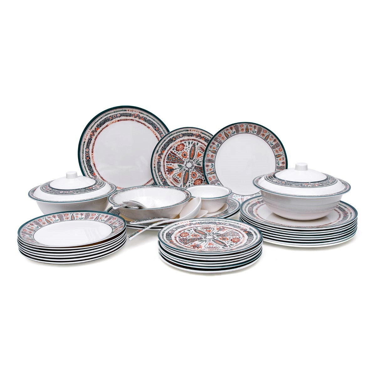 43PCS 8 Person Dinner Set Multi Flora - Habitt