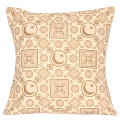 Light Taupe Cushion Cover – Ethnic Pattern Throw Pillow Case (18 x 18 Inches) - Habitt