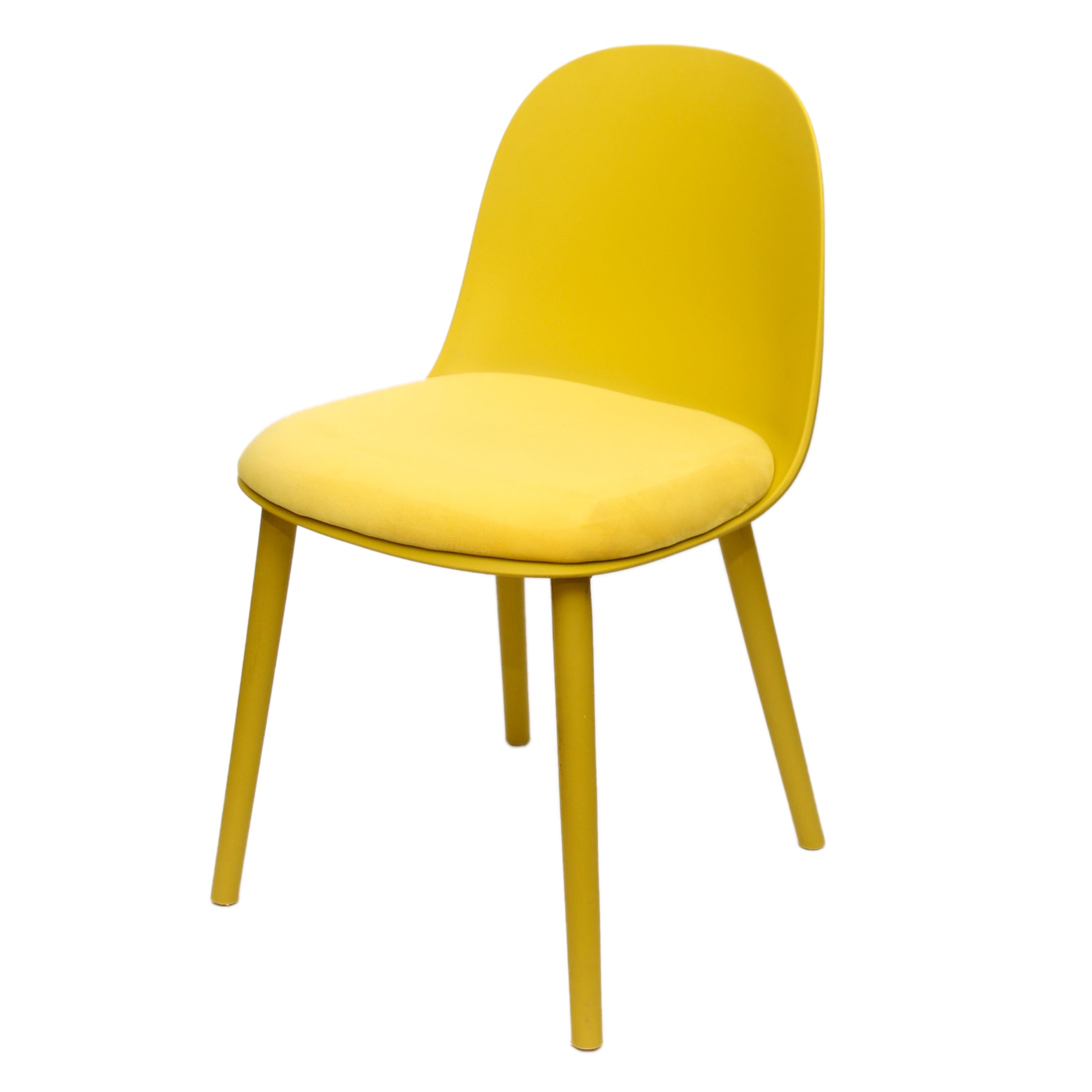 Sora Dining Chair – Modern Molded Seat with Cushion (Pink, Grey, White, Black, Yellow) - Habitt