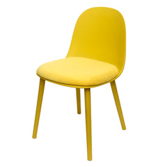 Sora Dining Chair – Modern Molded Seat with Cushion (Pink, Grey, White, Black, Yellow) - Habitt