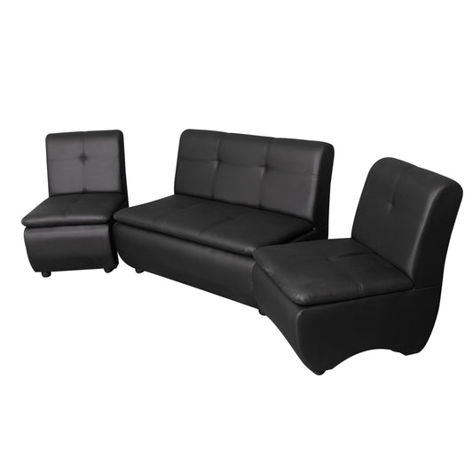 Lazo Executive Sofa Set – Premium Leatherette Office Sofa in Black (Single Seater, 2-Seater, or 4-Seater Bundle) - Habitt