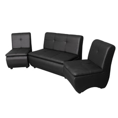 Lazo Executive Sofa Set – Premium Leatherette Office Sofa in Black (Single Seater, 2-Seater, or 4-Seater Bundle) - Habitt