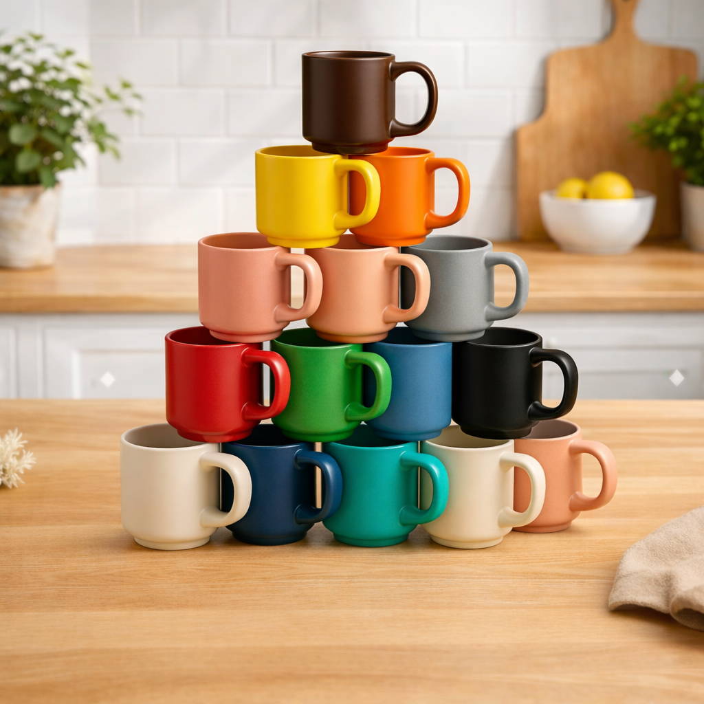 Mini Mugs – Assorted Pack of 6 (Multicolor) - Habitt