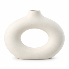 Donut Vase Black Small & White Big (Plastic) – Modern Decorative Vase