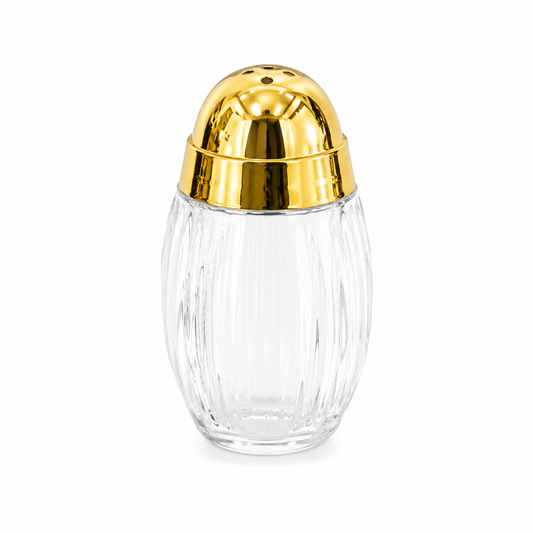 3 Pcs Salt & Pepper Set with Stand – Golden & Silver
