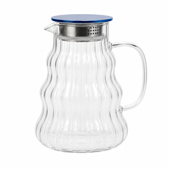 steel lid jug 1600ml | glass water jug with handle | serving pitcher for juice & water