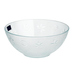 2-Piece Textured Clear Glass Bowl Set – 240 mm Large Serving & Mixing Bowls - Habitt