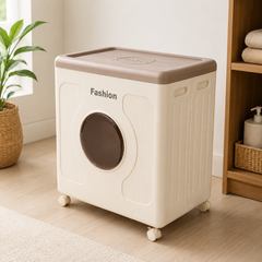 160L Foldable Storage Box with Wheels & Front Door – Large Capacity Organizer