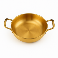Korean Gold Soup Pot with Handles – Traditional Lightweight Cooking Pot (Variants: 18cm, 20cm, 22cm, 24cm, 26cm, 28cm) - Habitt
