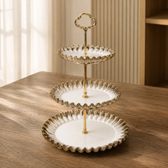 Frilled 3 Tier Stand – Dessert & Snack Server