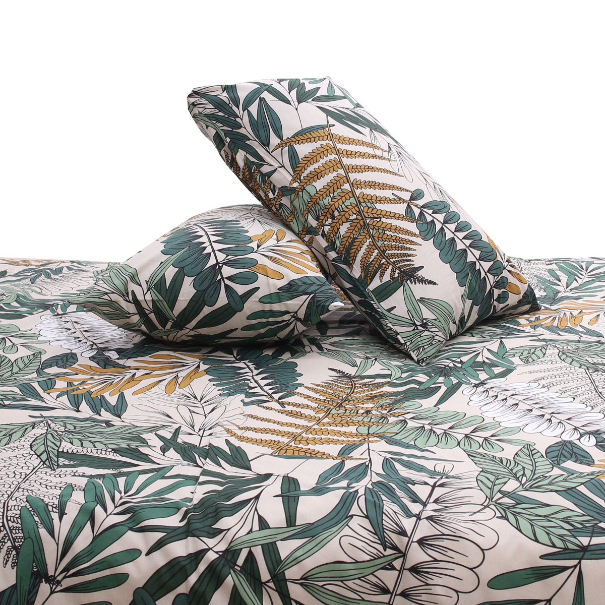 Multi Leafy Double Quilt Cover 90x96" Cotton - Habitt