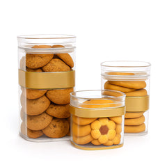 Sparkle Acrylic Jar – Premium Transparent Storage Containers with Golden Band - Habitt