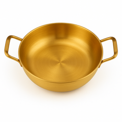 Korean Gold Soup Pot with Handles – Traditional Lightweight Cooking Pot (Variants: 18cm, 20cm, 22cm, 24cm, 26cm, 28cm) - Habitt