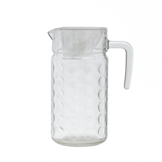 1850 ml Clear Glass Beverage Jug – Large-Capacity Drink Pitcher with Handle & Easy-Pour Spout (1 Pc) - Habitt