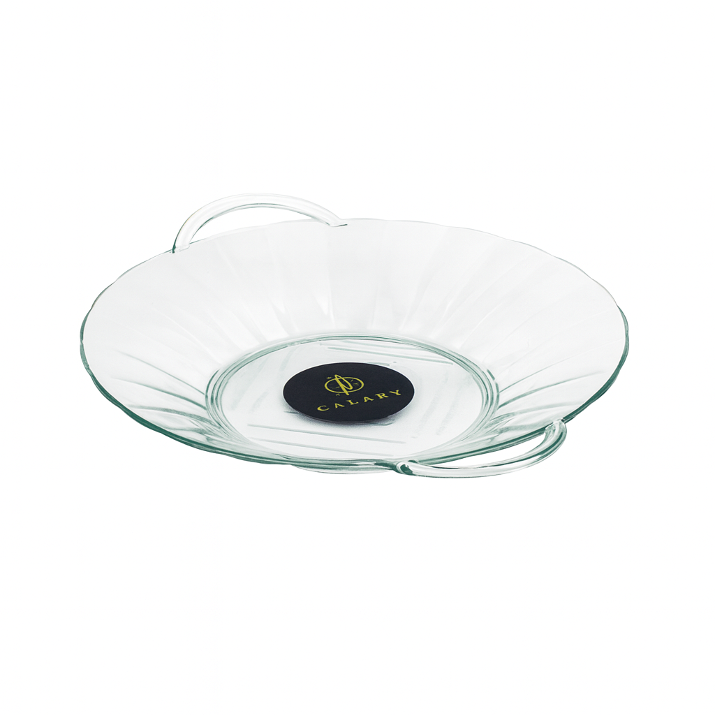 Round Glass-Style Fruit Basket with Handles – Elegant Serving Bowl for Fruits & Snacks - Habitt