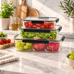 3 Pcs Plastic Freezer Box Set | Food Storage Containers
