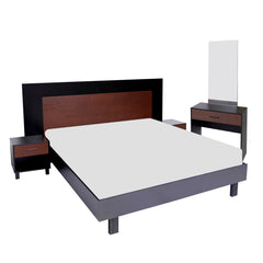 Ozmane Dark tune Set  (bed with sides, dresser and mirror) - Habitt
