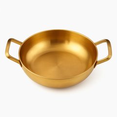 Korean Gold Soup Pot with Handles – Traditional Lightweight Cooking Pot (Variants: 18cm, 20cm, 22cm, 24cm, 26cm, 28cm) - Habitt