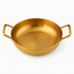 Korean Gold Soup Pot with Handles – Traditional Lightweight Cooking Pot (Variants: 18cm, 20cm, 22cm, 24cm, 26cm, 28cm) - Habitt