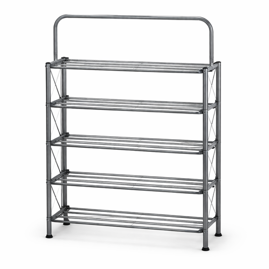 Foldable Shoe Rack with Wall Hanging – 4 Tier / 5 Tier Space Saving Shoe Organizer - Habitt