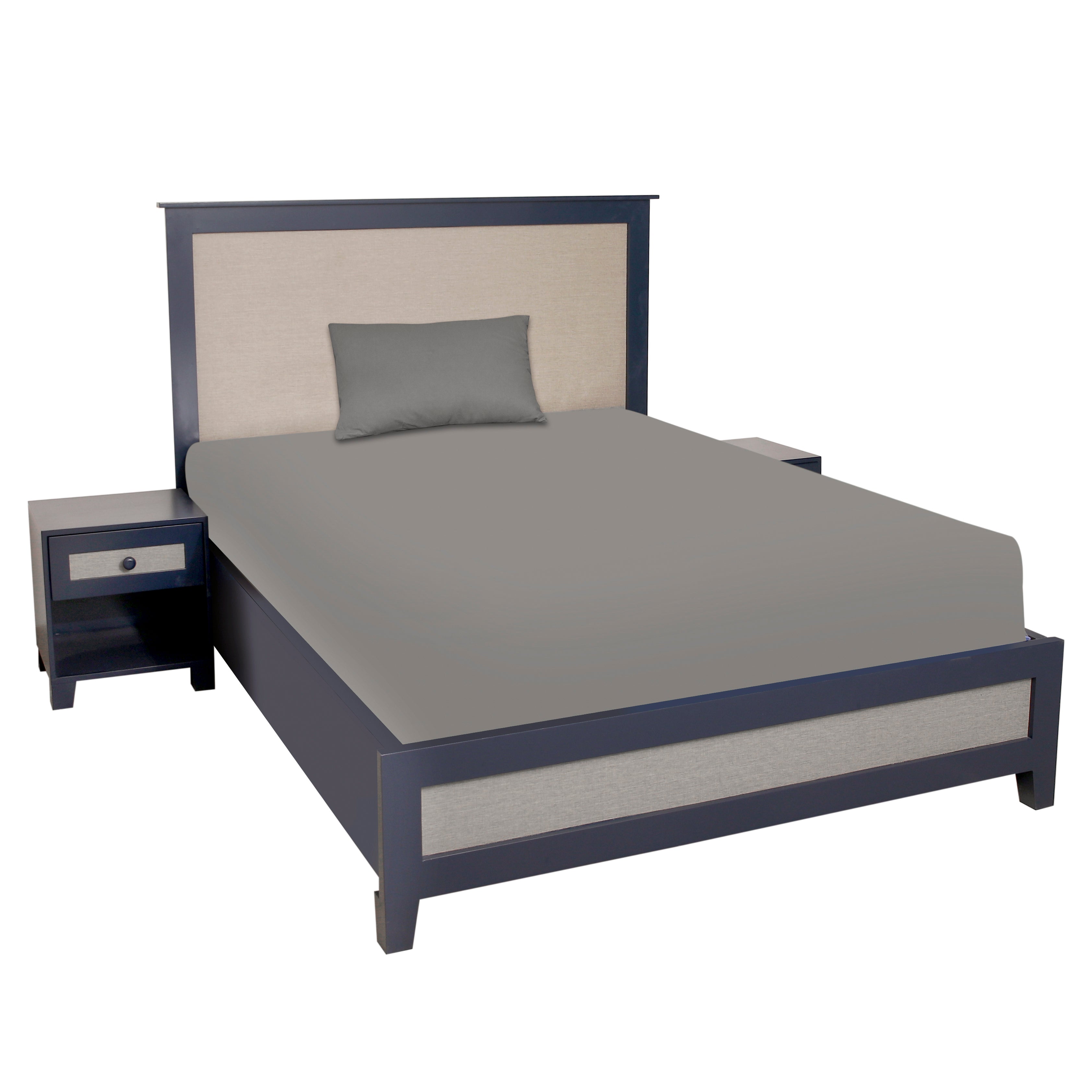 Lancaster Bedroom Set – Bed, Dresser & Wardrobe – Elegant Dual-Tone Finish - Habitt