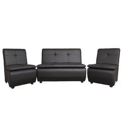 Lazo Executive Sofa Set – Premium Leatherette Office Sofa in Black (Single Seater, 2-Seater, or 4-Seater Bundle) - Habitt