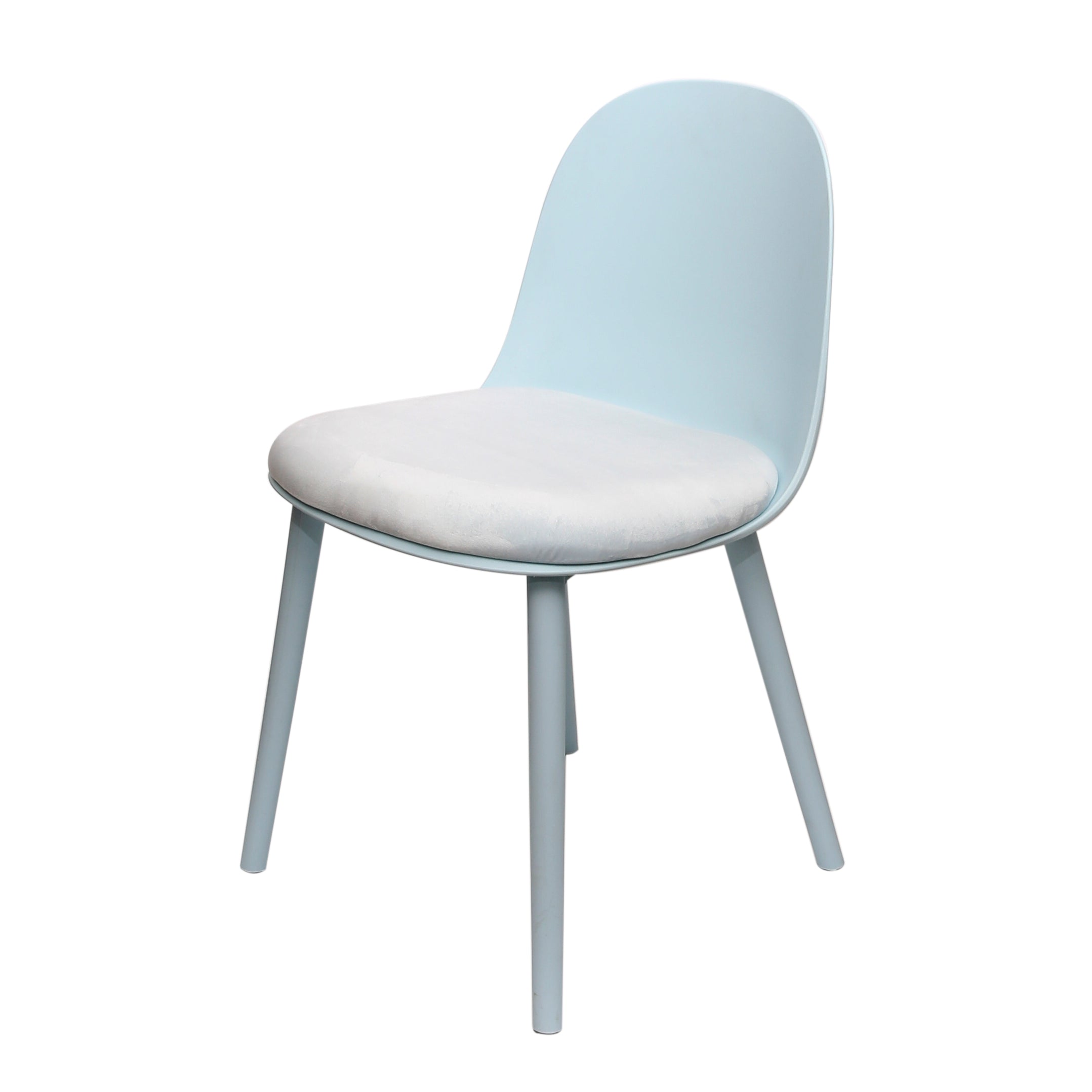 Sora Dining Chair – Modern Molded Seat with Cushion (Pink, Grey, White, Black, Yellow) - Habitt