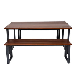 Outdoor 6 Person Dining Table With 2 Benches