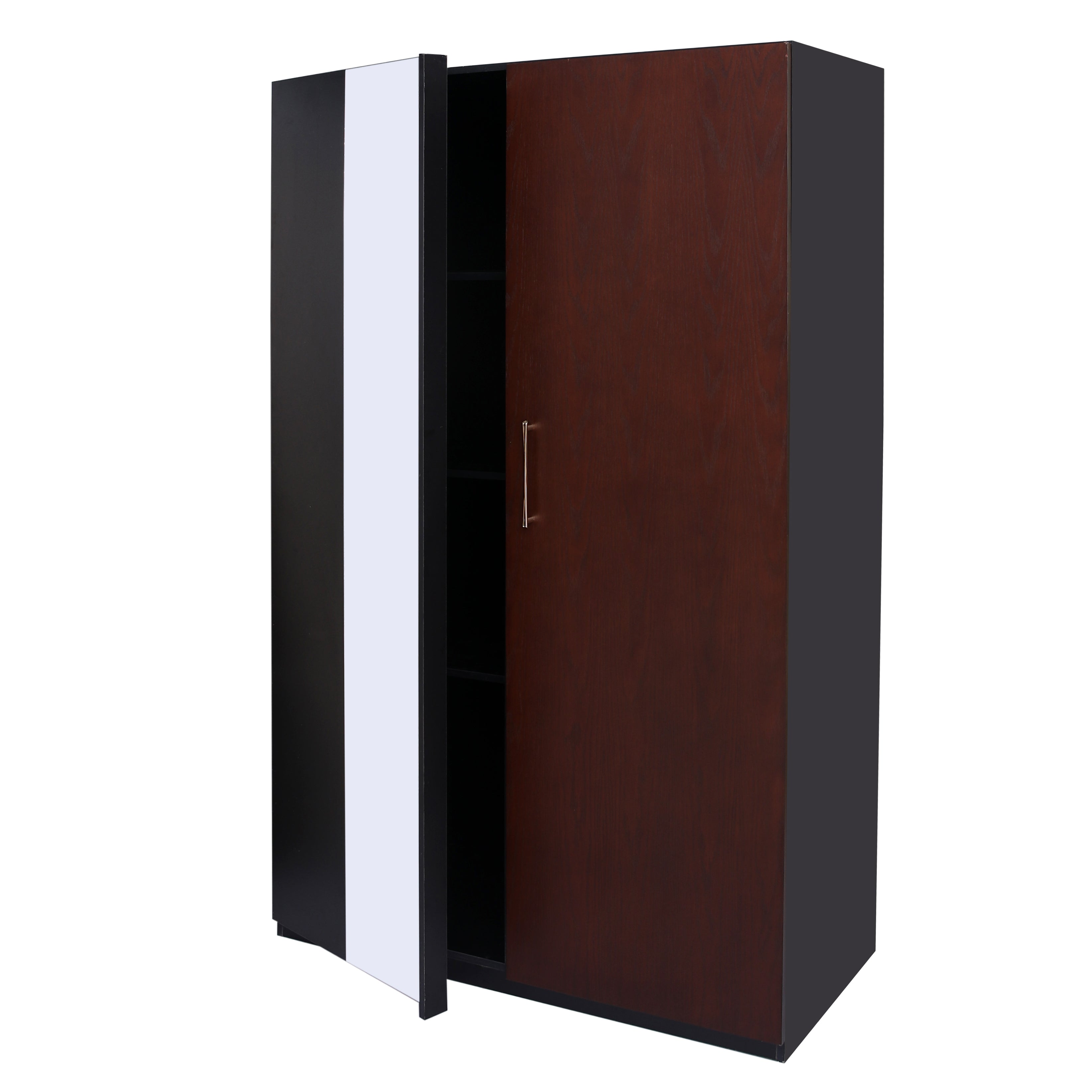 Ozmane Laminated Bedroom Furniture Bundle – Bed + 2 Side Tables + 3-Drawer Dresser + Mirror - Habitt