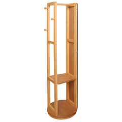 Kyoto Rotating Wall Mirror with Wooden Storage Shelves – Multi-Functional Organizer - Habitt