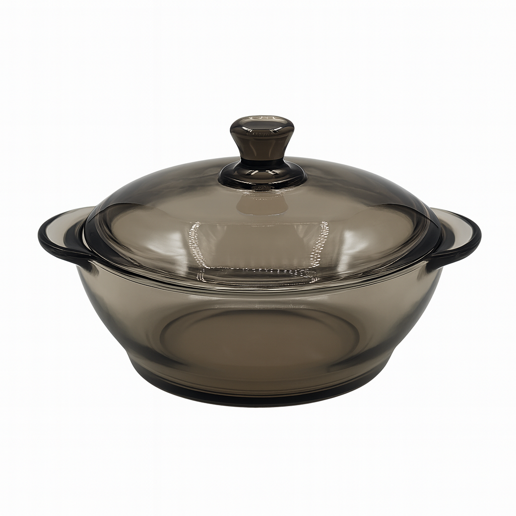 Smoke Glass Casserole with Lid – Heat-Resistant Cooking & Serving Dish (750 ml / 1 L / 1.5 L) - Habitt