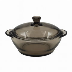 Smoke Glass Casserole with Lid – Heat-Resistant Cooking & Serving Dish (750 ml / 1 L / 1.5 L) - Habitt