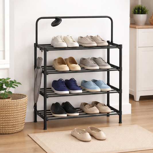 Foldable Shoe Rack with Wall Hanging – 4 Tier / 5 Tier Space Saving Shoe Organizer - Habitt
