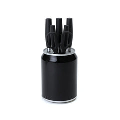 7 Pcs Stainless Steel Knife Set with Modern Block – Available in White, Grey & Black - Habitt