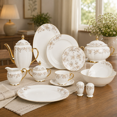 Premium 65-Piece Dinner Set | Sophisticated Dining & Serving Collection