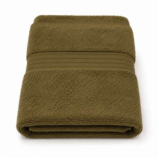 Army Green Bath Towel – 500 GSM (70 x 140 cm)