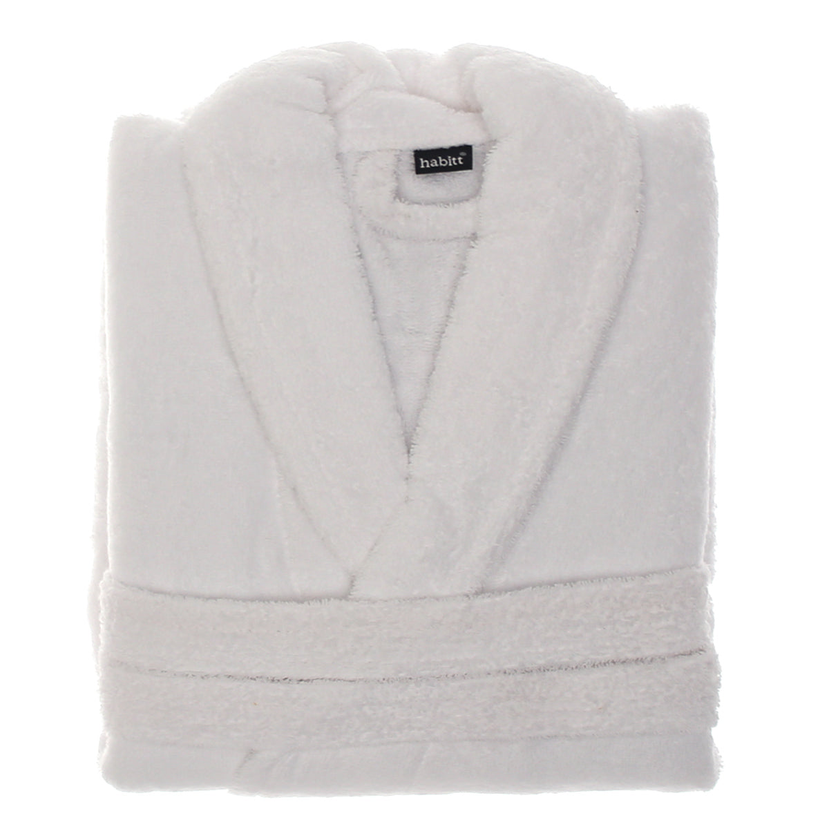 Classic White Bathrobe – 450 GSM, Small Size - Habitt